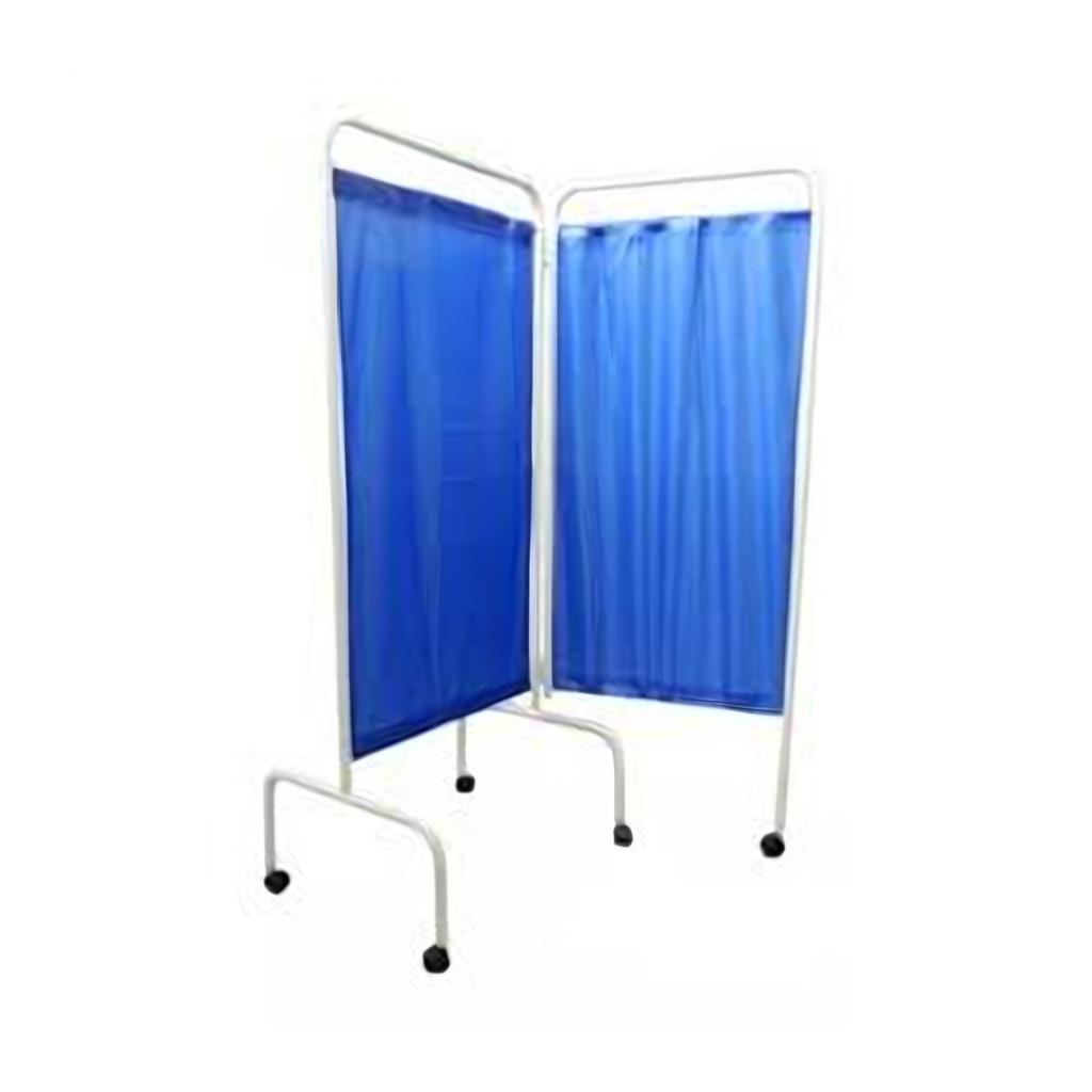 BIOMBO DE DOS CUERPOS EN ACERO INOXIDABLE CON TELA ANTIFLUIDO